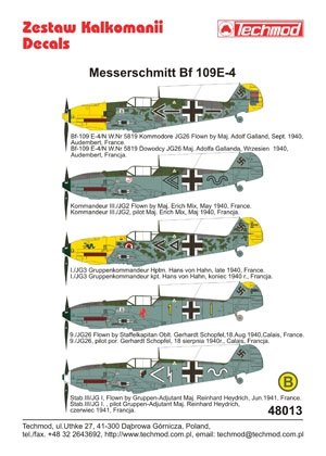 Techmod 48013 - Messerschmitt Bf 109E-4 1/48 – imagen 2