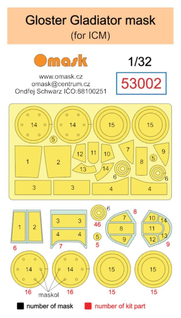 Masque Omask 53002 Gloster Gladiator (pour ICM) 1/32