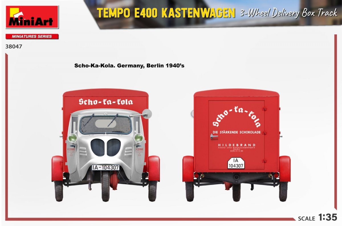 MiniArt 38047 TEMPO E400 KASTENWAGEN CAMION DE LIVRAISON À 3 ROUES SUR VOIE 1/35  – image 18