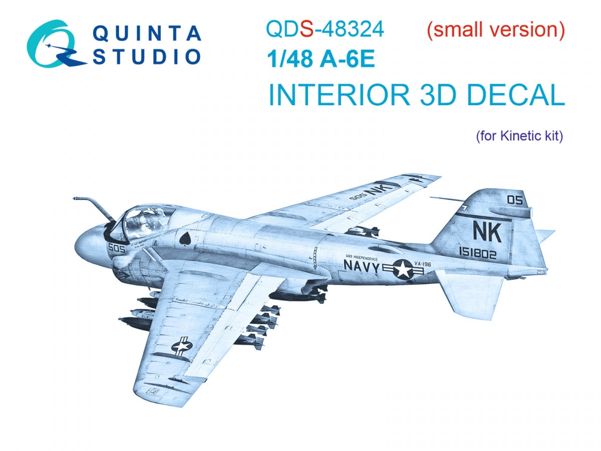 Intérieur coloré imprimé en 3D sur papier décalcomanie Quinta Studio QDS-48324 A-6E (Kinetic) (Petite version) 1/48