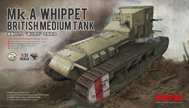 Meng Modèle TS-021 Char moyen britannique Mk.A Whippet