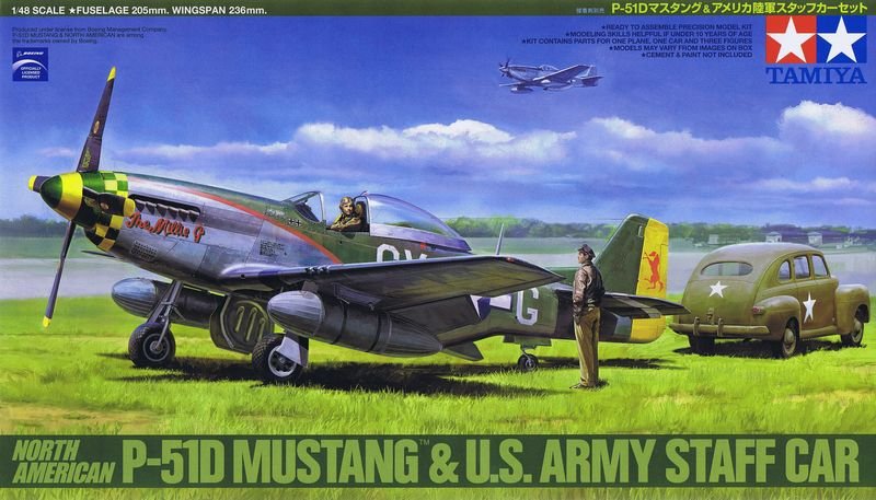 Tamiya 89732 NA P51-D Mustang and Staff Car (1/48)