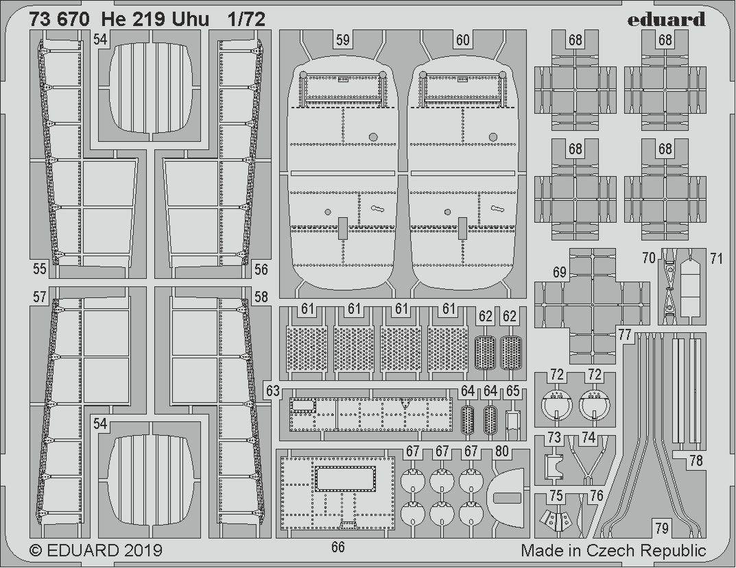 Eduard 73670 He 219 Uhu 1/72 DRAGON – immagine 2