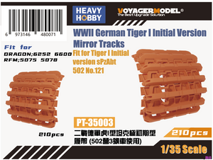 Chenilles miroir Heavy Hobby PT35003 pour char Tiger I allemand de la Seconde Guerre mondiale (version initiale), compatibles avec les maquettes Dragon 6262, 6600, RFM 5075 et 5078 au 1/35.