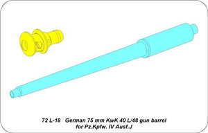Aber 72L-18 75mm KwK40L/48 barrel for Panzer IV Ausf. J / German 75mm KwK 40 L/48 gun barrel for Pz.Kpfw. IV Ausf.J 1/72 – image 4