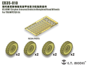Roues de route lestées pour véhicule blindé Stryker de l&amp;#39;armée américaine, modèle ET ER35-010, pour maquette TRUMPETER au 1/35