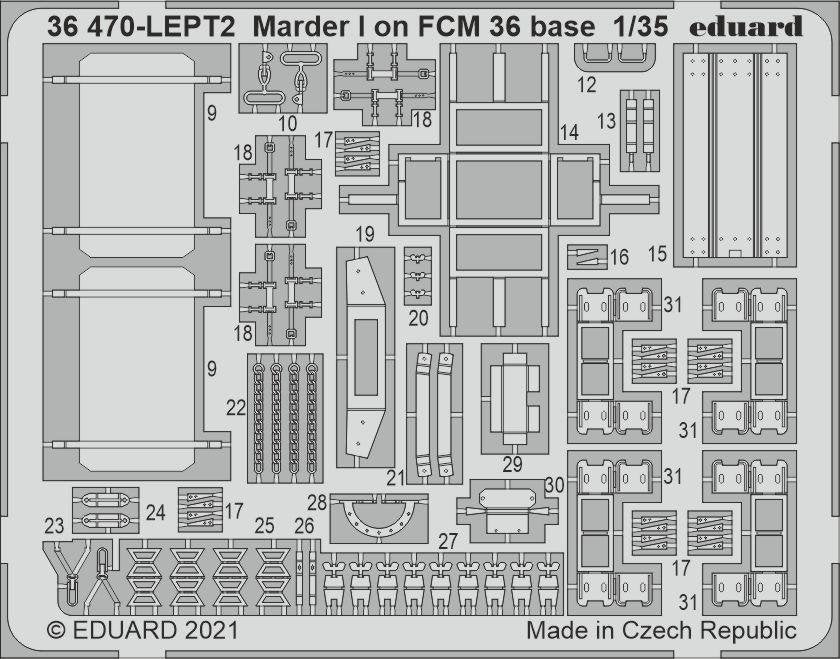 Eduard 36470 Marder I sur socle FCM 36 ICM 1/35 – immagine 2