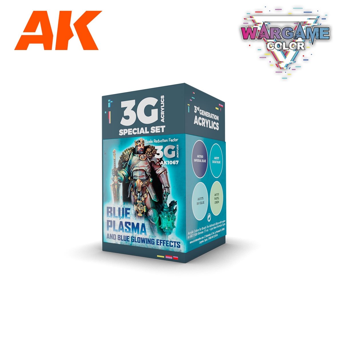 AK Interactive AK1067 WARGAME COLOR SET. PLASMA BLEU ET EFFETS LUMINEUX. 4 x 17 ml
