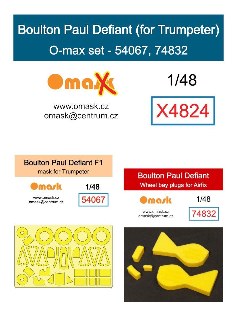 Ensemble Omask X4824 Boulton Paul Defiant O-max pour Trumpeter 1/48