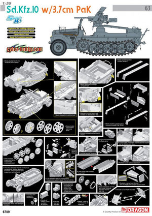 Cyber ​​​​Hobby 6709 Sd.Kfz.10 avec PaK de 3,7 cm (1/35) – immagine 2