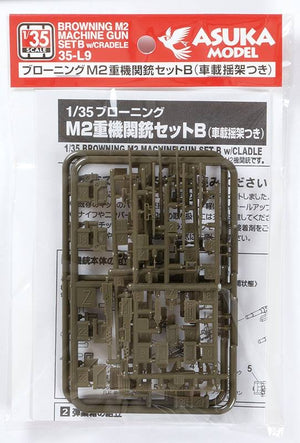 Asuka 35-L09 Browning M2 Mitrailleuse Set B avec berceau 1/35