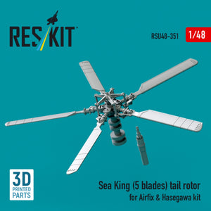 RESKIT RSU48-0351 Sea King (5 pales) rotor de queue pour maquettes Airfix et Hasegawa (impression 3D) 1/48