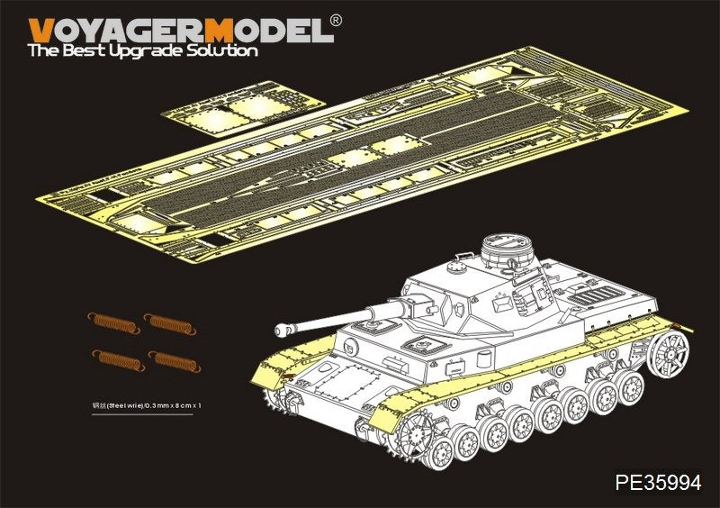 Maquette Voyager PE35994 Garde-boues pour char allemand Pz.Kpfw.IV Ausf.FH de la Seconde Guerre mondiale, modèle Border 35001, échelle 1/35