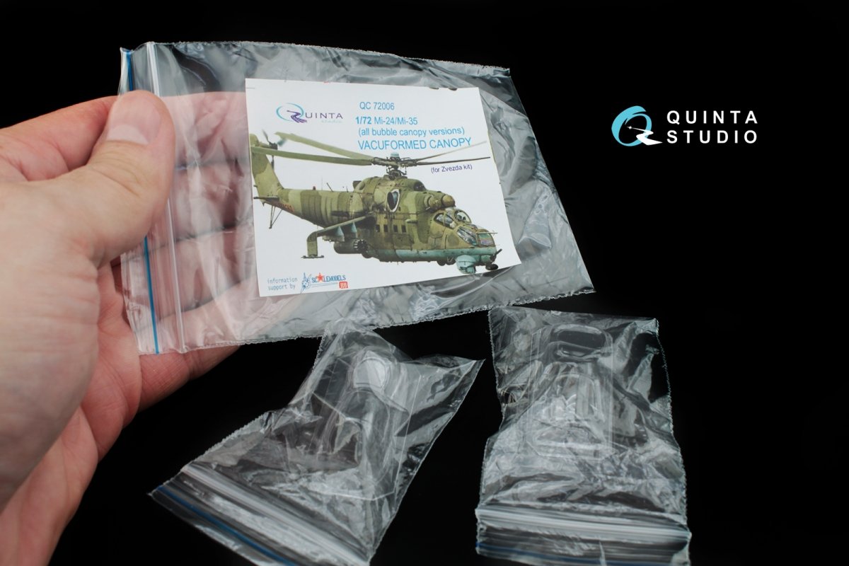 Quinta Studio QC72006 Mi-24/35, verrière transparente thermoformée (pour maquette Zvezda) 1/72 – image 4