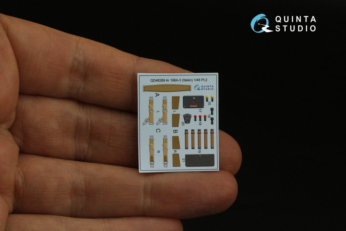 Intérieur imprimé en 3D et coloré sur papier décalcomanie Quinta Studio QD48289 Ar 196A-3 (Italeri) 1/48 – immagine 5