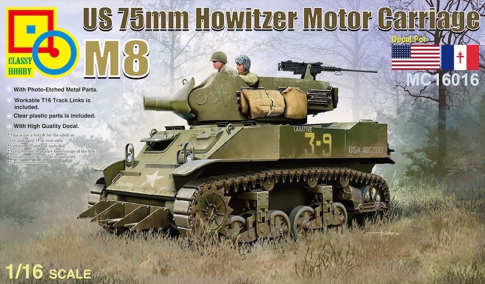 Classy Hobby MC16016 US 75mm M8 Howitzer Motor Carriage 1/16