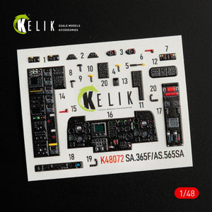 KELIK K48072 DAUPHIN II SA.365F / AS.565SA DÉCALCOMANIES 3D INTÉRIEURES POUR MAQUETTE KITTY HAWK / ZIMIMODEL AU 1/48 – Bild 2