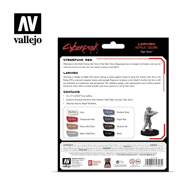 Vallejo 72308 Coffret de peinture Cyberpunk RED Lawmen (8 x 17 ml) – image 2