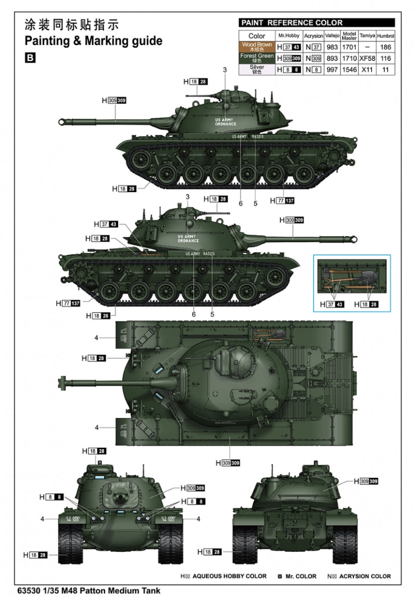 J&amp;#39;adore le kit 63530 M48 Patton au 1/35 – immagine 3