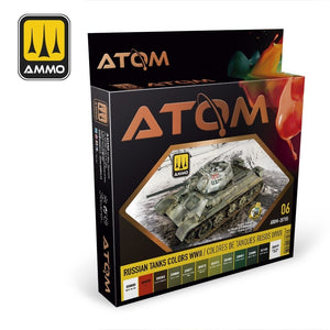 Munitions Mig Jimenez ATOM 20705 Couleurs des chars russes Seconde Guerre mondiale, lot de 12 x 20 ml