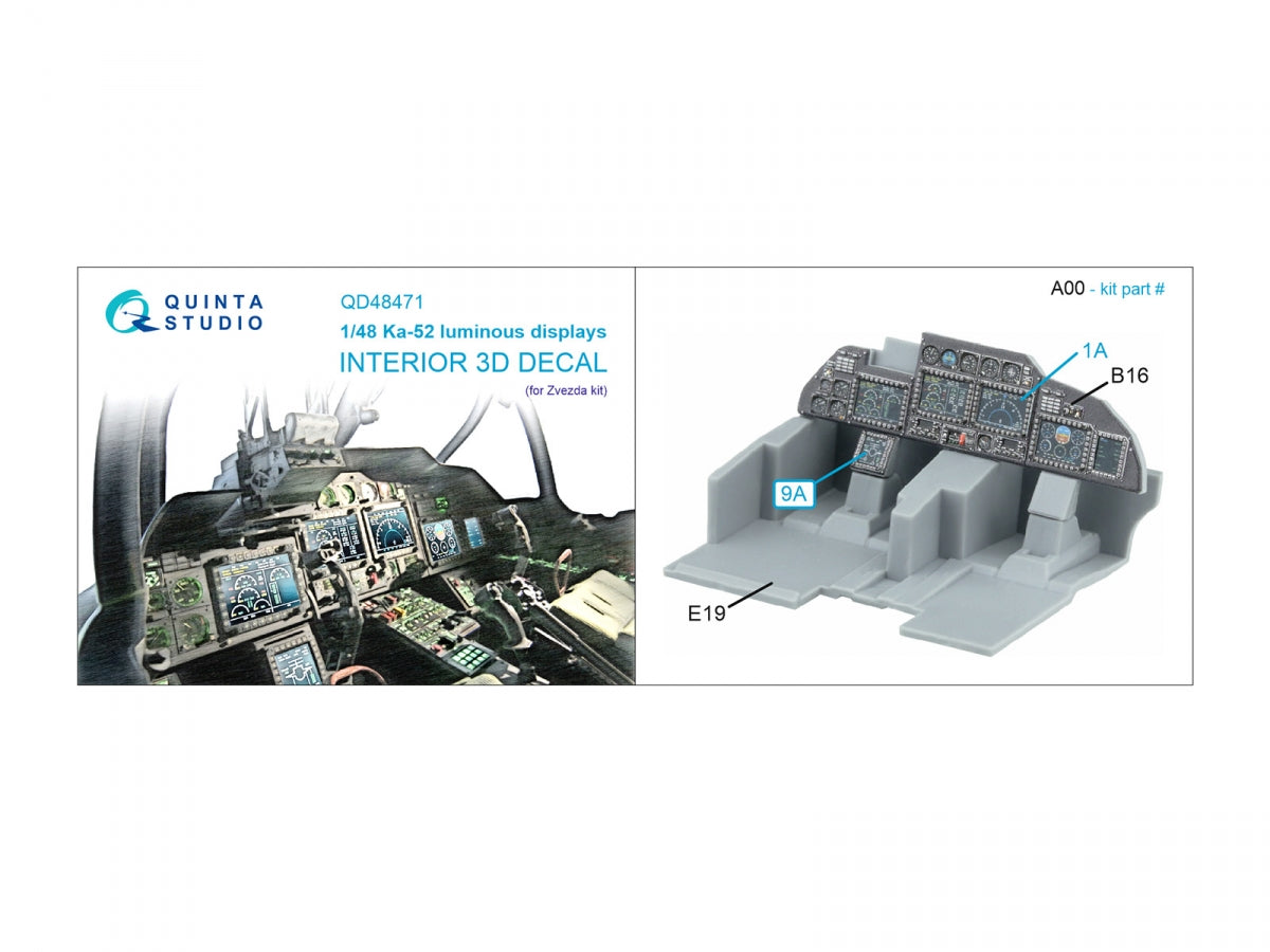 Quinta Studio QD48471 Ka-52, écrans lumineux pour ensembles QD48470/QDS-48470 (Zvezda) 1/48  – imagen 8