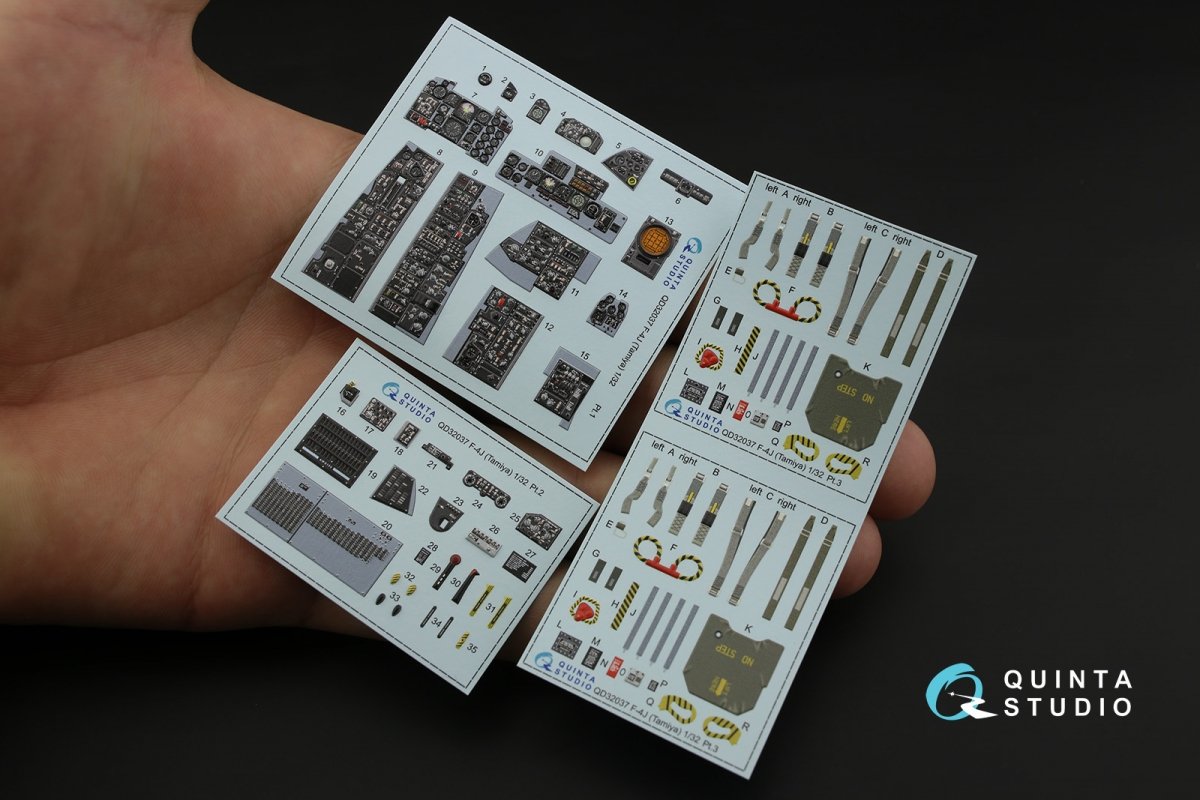 Intérieur imprimé en 3D et coloré sur papier décalcomanie Quinta Studio QD32037 F-4J (pour maquette Tamiya) 1/32 – image 2