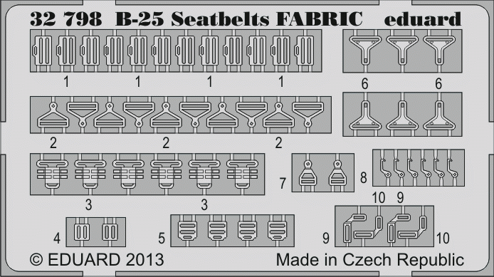Ceintures de sécurité Eduard 32798 B-25 en tissu, échelle 1/32, HK Models – image 2