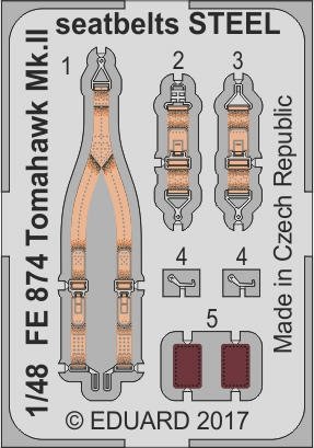 Ceintures de sécurité Eduard FE874 Tomahawk Mk. II STEEL AIRFIX 1/48