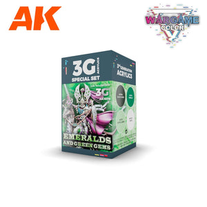 AK Interactive AK1078 Coffret de couleurs pour jeu de guerre. Émeraudes et gemmes vertes 4 x 17 ml