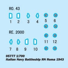 Trumpeter 05777 Cuirassé de la marine italienne RN Roma (1943) 1/700 – image 13