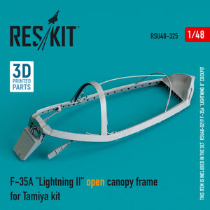 RESKIT RSU48-0325 F-35A « LIGHTNING II » CADRE DE VERROUE OUVERTE POUR MAQUETTE TAMIYA (IMPRIMÉ EN 3D) 1/48