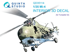 Intérieur imprimé en 3D et coloré pour Mi-4 (Trumpeter) par Quinta Studio QD35114, échelle 1/35