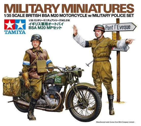 Tamiya 35316 Moto britannique BSA M20 avec ensemble de police militaire (1/35)