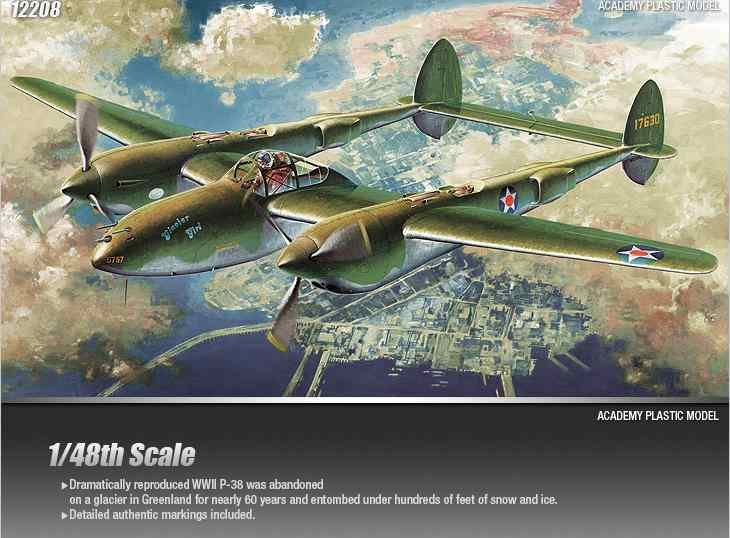 Maquette Academy 12208 P-38F au 1/48