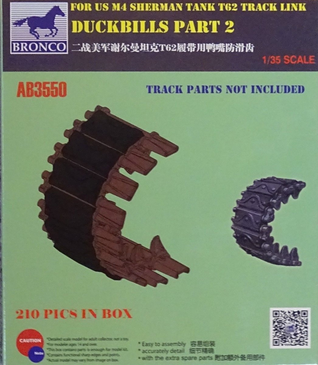 Bronco AB3550 POUR CHAR M4 SHERMAN AMÉRICAIN T62 CHENILLES 1/35