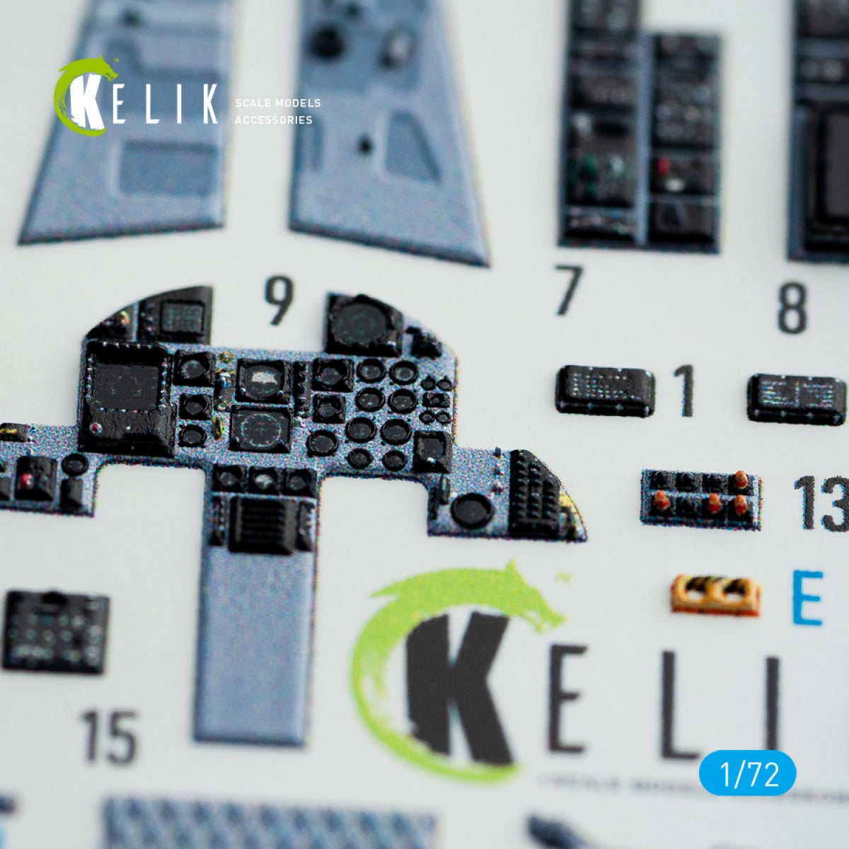 Kelik K72071 F-15J Eagle interior 3D decals for PLATZ kit 1/72