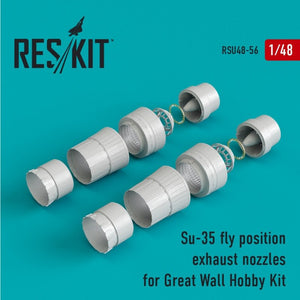 RESKIT RSU48-0056 Buses d&amp;#39;échappement de position de vol Su-35 pour kit Great Wall Hobby 1/48