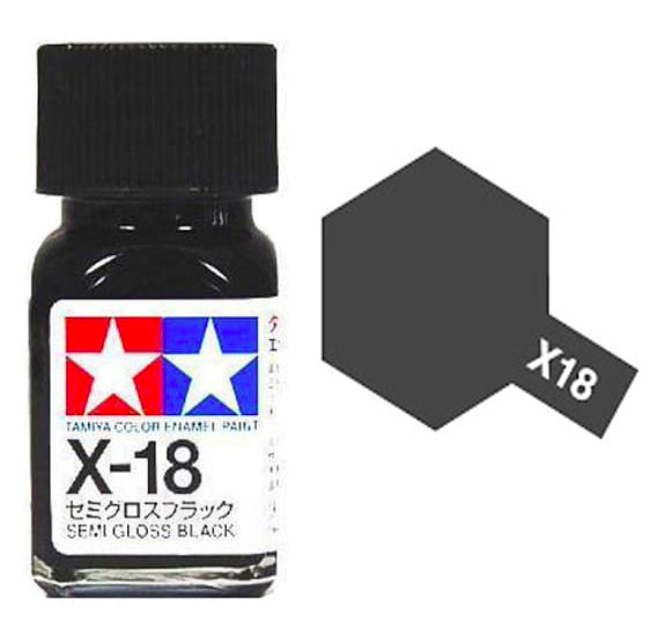 Peinture émail Tamiya X18 noir semi-brillant (80018)