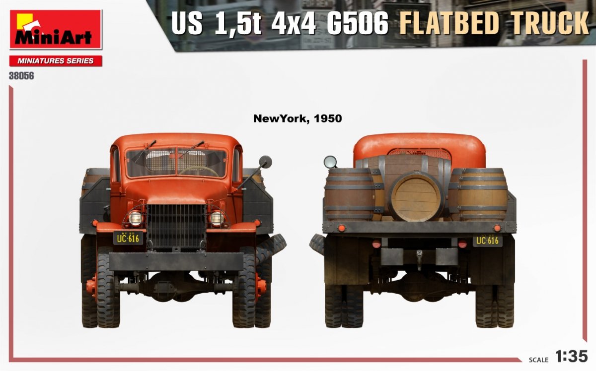 MiniArt 38056 Camion plateau 4x4 G506 US 1,5 t à l&amp;#39;échelle 1/35 – immagine 7