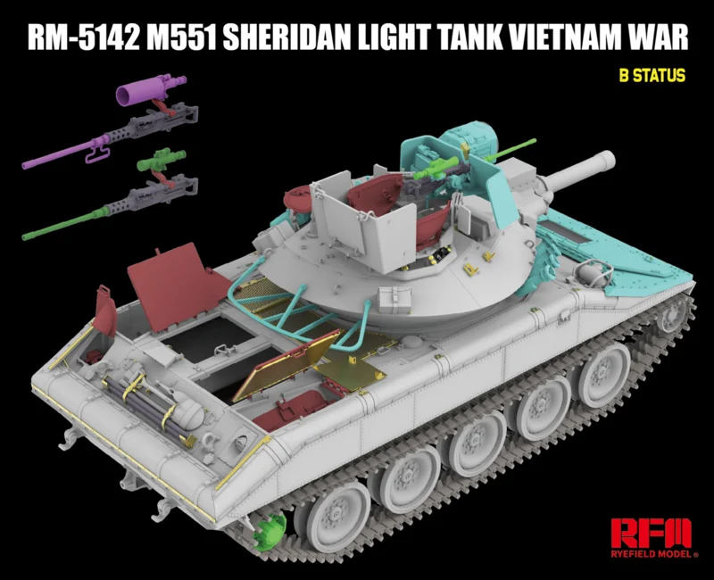 Rye Field Maquette 5142 M551 Char léger Sheridan Guerre du Vietnam 1/35 – Bild 7