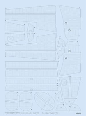 Eduard ER48004 P-38F/ G/H rivets en relief et détails de surface TAMIYA 1/48 – Bild 2