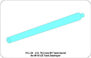 Aber 72L-24 Lufa 76,2mm M7 do niszczyciela czołgów M-10 / US 76,2mm M7 tank barrel for M10 US tank destroyer 1/72 – zdjęcie 4