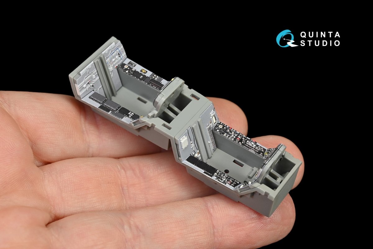 Intérieur imprimé en 3D et coloré sur papier décalcomanie Quinta Studio QD48145 F/A-18B (pour kit Kinetic) 1/48  – Bild 3