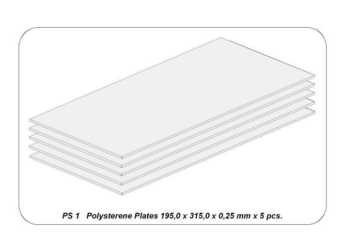 Plaques de polystyrène blanc Aber PS-1 195 x 315 x 0,25 mm x 5 pièces. – Bild 2