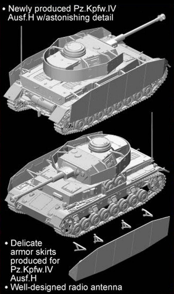 Dragon 7497 Pz.Kpfw.IV Ausf.H w/Schurzen 1/72 – zdjęcie 4