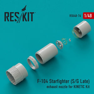 RESKIT RSU48-0076 Buse d&amp;#39;échappement F-104 S/G Late Starfighter pour kit Kinetic 1/48