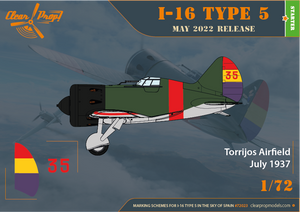 Clear Prop! CP72023 I-16 Type 5 Dans le ciel d&amp;#39;Espagne KIT DE DÉMARRAGE 1/72  – imagen 6