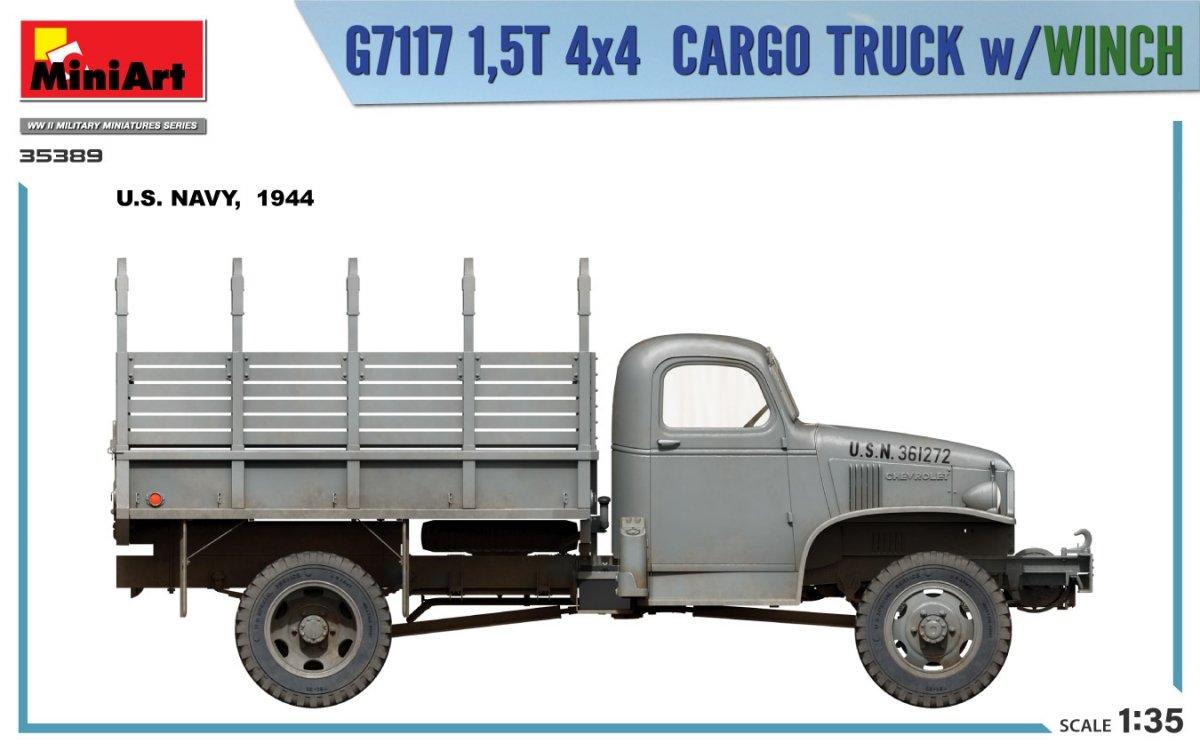 MiniArt 35389 G7117 Camion cargo 4x4 1,5T avec treuil 1/35  – immagine 5