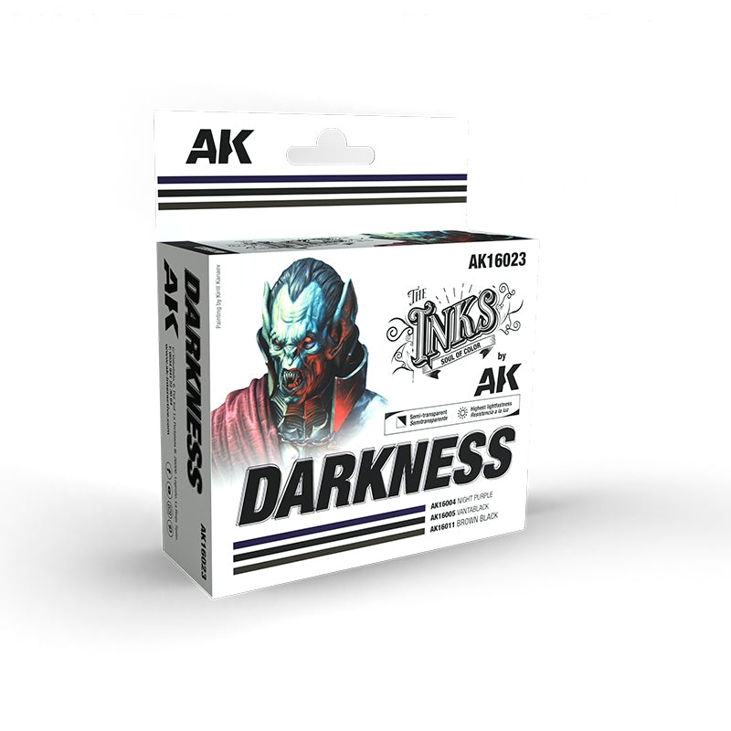 AK Interactive AK16023 DARKNESS – Coffret d&amp;#39;encres 3 x 30 ml