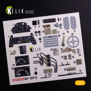 KELIK K32020 BF-109 E - Décalcomanies 3D pour l&amp;#39;intérieur du kit Trumpeter au 1/32, avec pièces imprimées en 3D – Bild 3